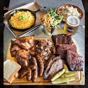 Platter of Various Meats from Smoqued California BBQ