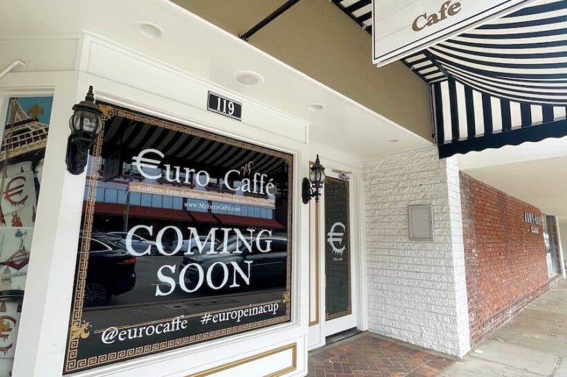 Euro Caffe in Old Towne Orange storefront on Glassell
